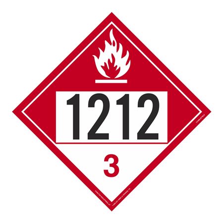 UN#1212 Combustible Liquid Numbered Placard