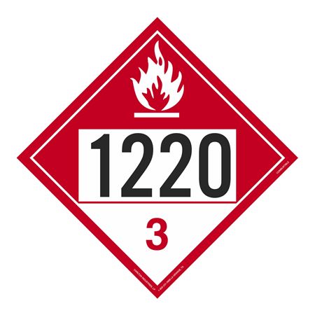 UN#1220 Combustible Stock Numbered Placard