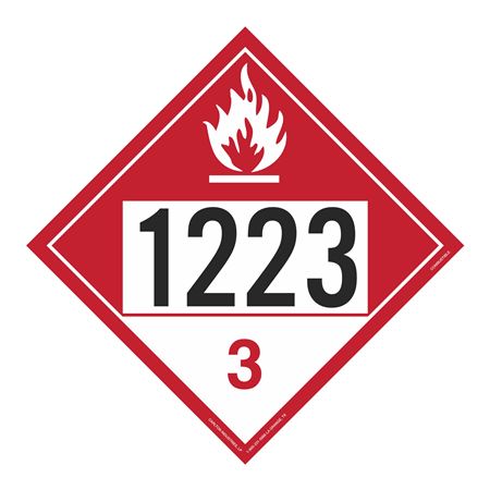 UN#1223 Combustible Stock Numbered Placard