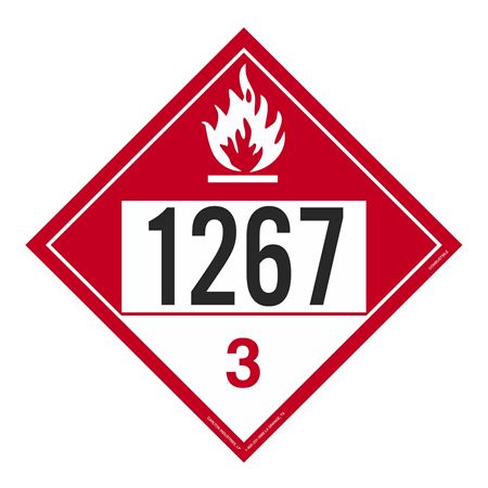 UN#1267 Combustible Stock Numbered Placard