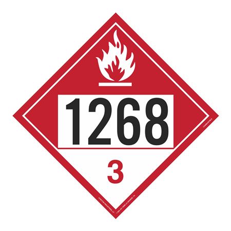 UN#1268 Combustible Liquid Stock Numbered Placard