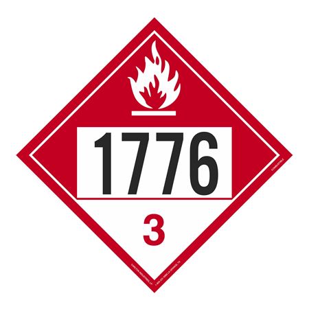 UN#1776 Combustible Stock Numbered Placard