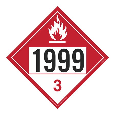 UN#1999 Combustible Stock Numbered Placard