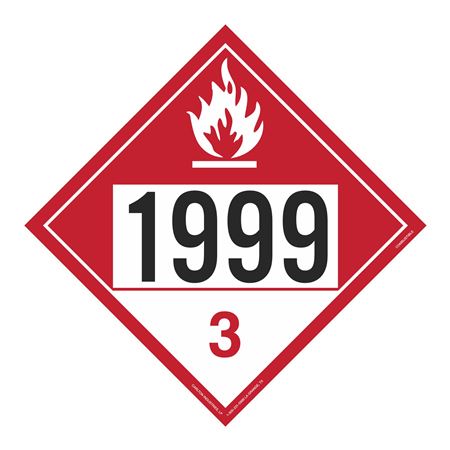 UN#1999 Combustible Liquid Numbered Placard