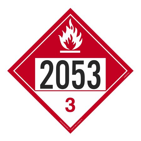 UN#2053 Combustible Liquid Numbered Placard