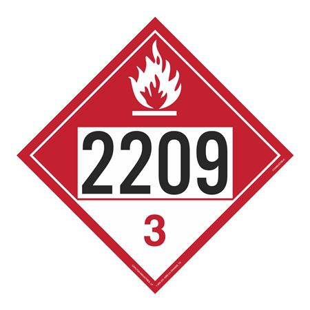 UN#2209 Combustible Stock Numbered Placard