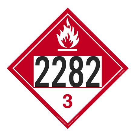 UN#2282 Combustible Stock Numbered Placard