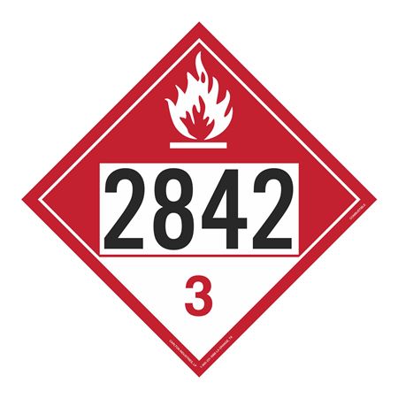 UN#2842 Combustible Stock Numbered Placard