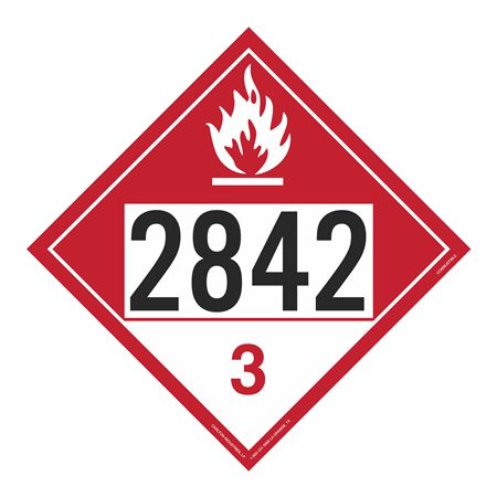 UN#2842 Combustible Liquid Numbered Placard