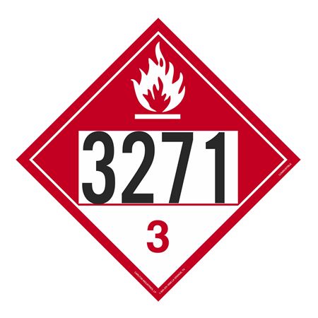 UN#3271 Combustible Stock Numbered Placard