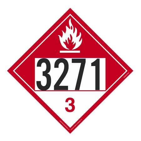 UN#3271 Combustible Liquid Numbered Placard