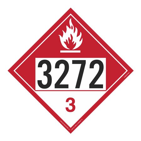 UN#3272 Combustible Liquid Numbered Placard