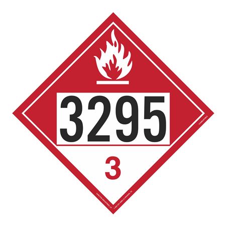 UN#3295 Combustible Liquid Numbered Placard