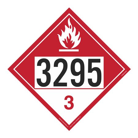 UN#3295 Combustible Stock Numbered Placard