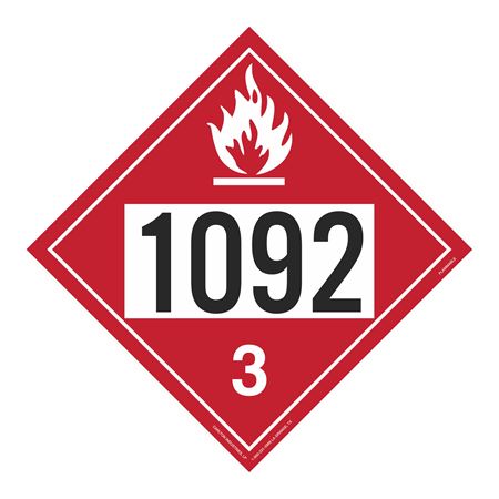 UN#1092 Flammable Stock Numbered Placard