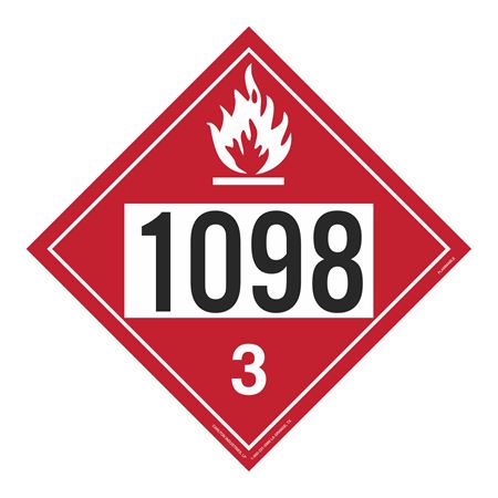 UN#1098 Flammable Stock Numbered Placard