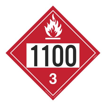 UN#1100 Flammable Stock Numbered Placard