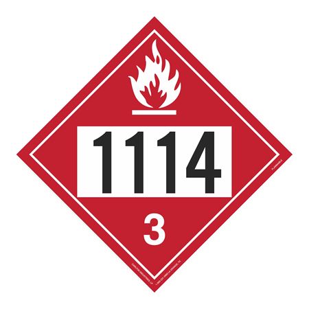 UN#1114 Flammable Liquid Numbered Placard