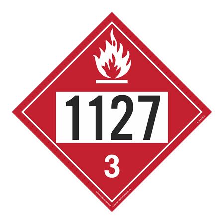 UN#1127 Flammable Stock Numbered Placard