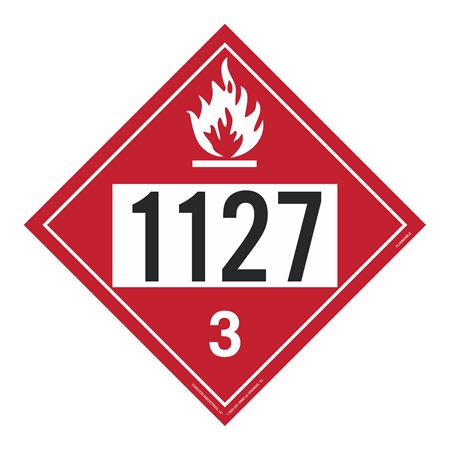 UN#1127 Flammable Stock Numbered Placard