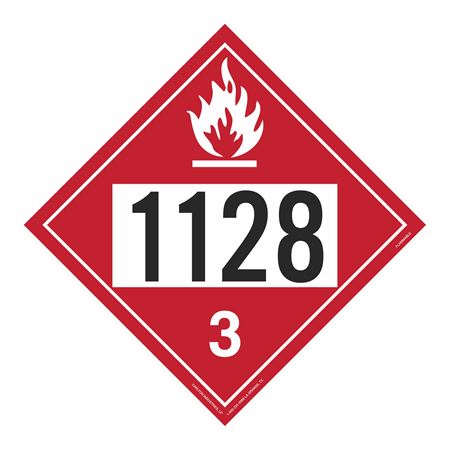 UN#1128 Flammable Stock Numbered Placard