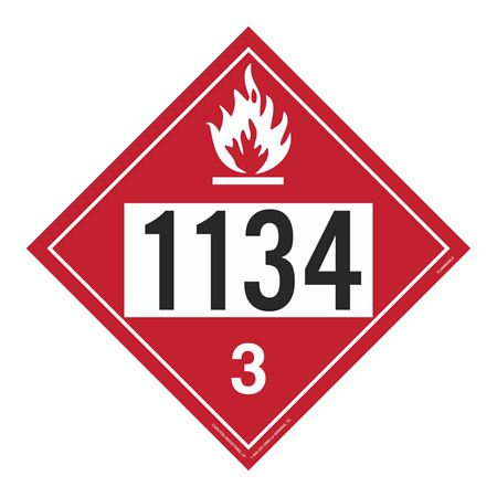 UN#1134 Flammable Stock Numbered Placard