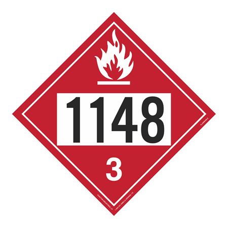 UN#1148 Flammable Stock Numbered Placard