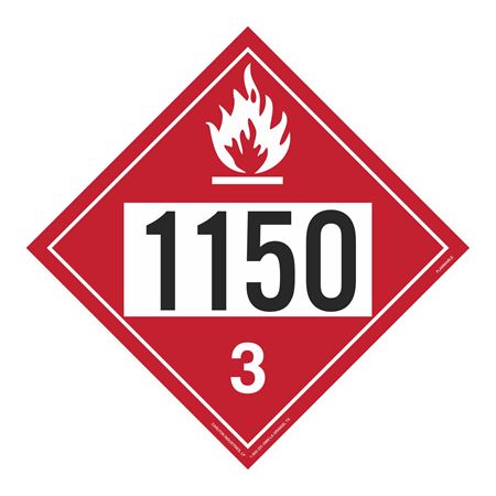 UN#1150 Flammable Stock Numbered Placard