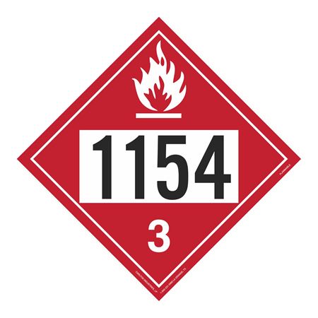 UN#1154 Flammable Liquid Numbered Placard
