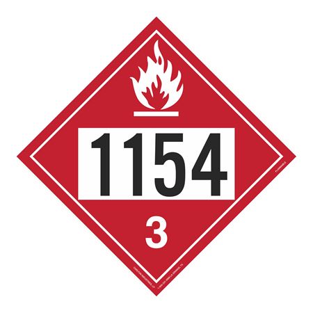 UN#1154 Flammable Stock Numbered Placard