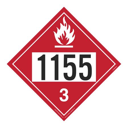 UN#1155 Flammable Liquid Numbered Placard