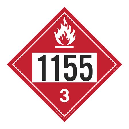 UN#1155 Flammable Stock Numbered Placard