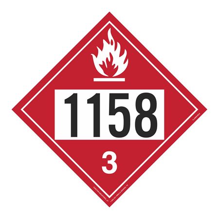 UN#1158 Flammable Liquid Numbered Placard