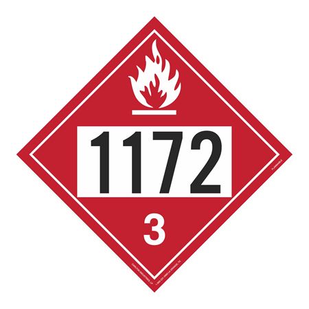 UN#1172 Flammable Stock Numbered Placard