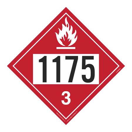 UN#1175 Flammable Stock Numbered Placard