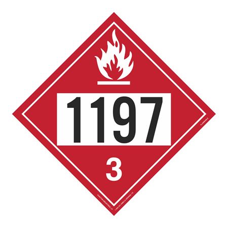 UN#1197 Flammable Liquid Numbered Placard