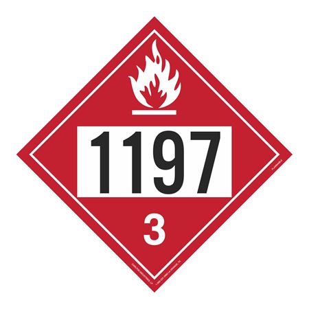 UN#1197 Flammable Stock Numbered Placard