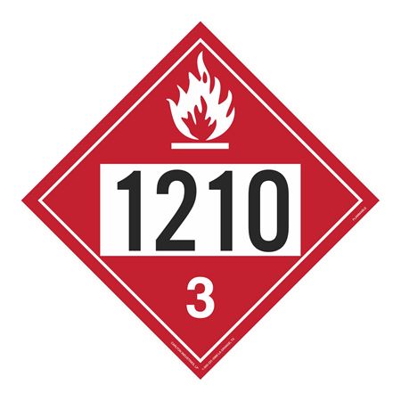 UN#1210 Flammable Liquid Numbered Placard