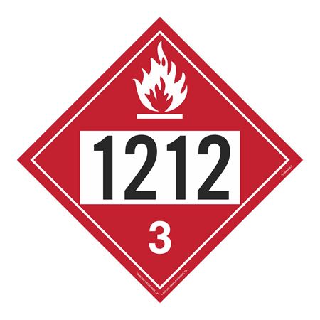 UN#1212 Flammable Stock Numbered Placard