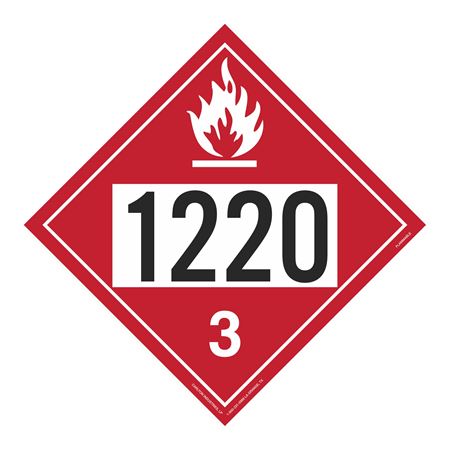 UN#1220 Flammable Stock Numbered Placard