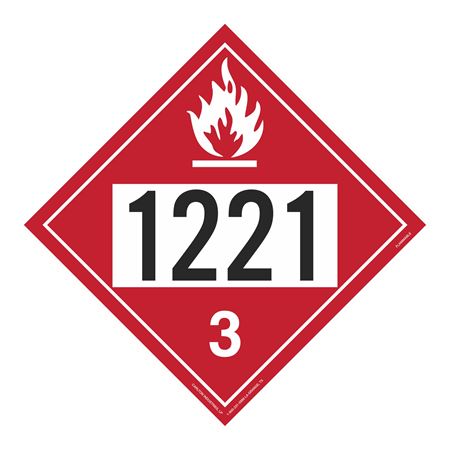 UN#1221 Flammable Stock Numbered Placard