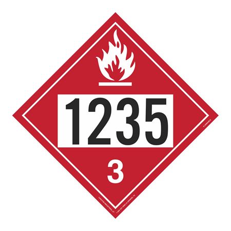 UN#1235 Flammable Stock Numbered Placard