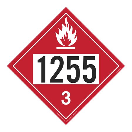 UN#1255 Flammable Stock Numbered Placard