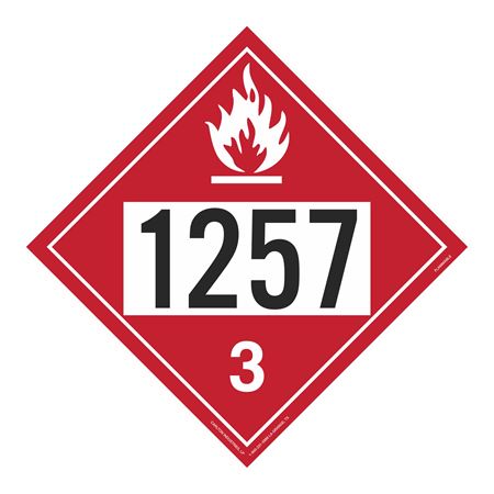 UN#1257 Flammable Stock Numbered Placard