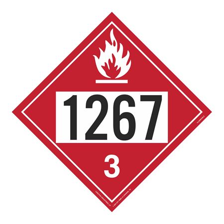 UN#1267 Flammable Liquid Stock Numbered Placard