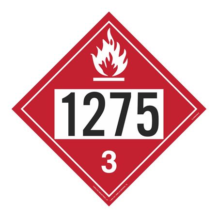 UN#1275 Flammable Liquid Numbered Placard