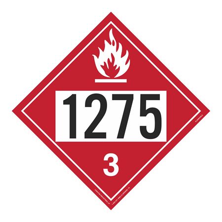 UN#1275 Flammable Stock Numbered Placard