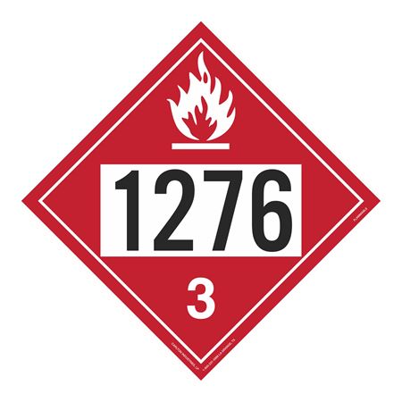 UN#1276 Flammable Liquid Numbered Placard