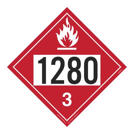 UN#1280 Flammable Liquid Numbered Placard