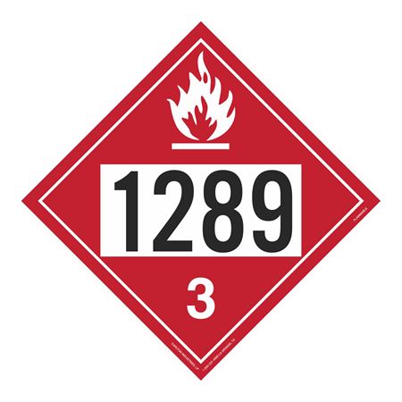 UN#1289 Flammable Stock Numbered Placard